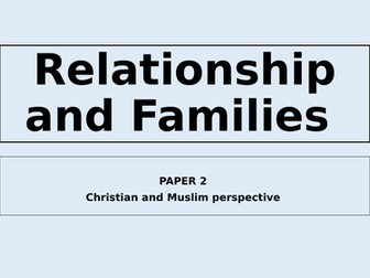 AQA RS -RELATIONSHIP AND FAMILIES REVISION BOOKLET