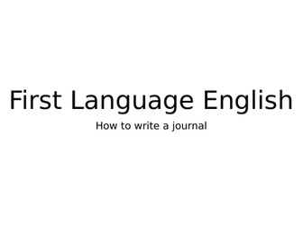 iGCSE English First Language - Journals