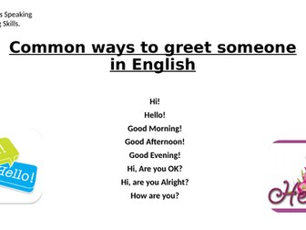 First Lesson with EAL/ESL student to assess level of English Knowledge.