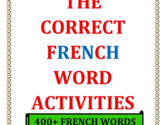 Identify The Correct French Word Activities