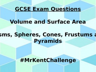 Volume and Surface Area GCSE Questions Differentiated Bronze Silver Gold Diamond