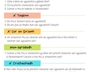 Reading Comprehension Questions (Gaelic/Gaidhlig)
