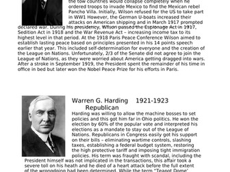 Timeline of US presidents 1917-96