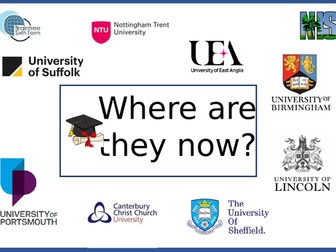 'Where are they now?'  poster for open days