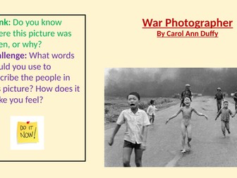 War Photographer GCSE PPT