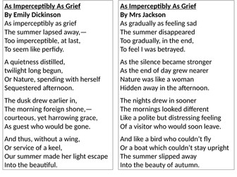 As Imperceptibly as Grief GCSE PPT