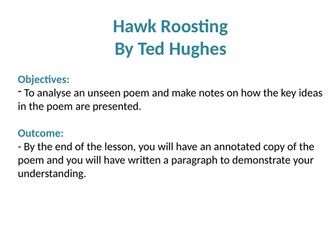 Hawk Roosting GCSE PPT