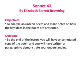 Sonnet 43 GCSE PPT