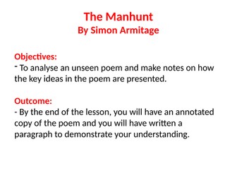 The Manhunt GCSE PPT