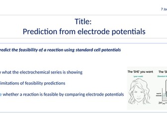 Predicting Electrode Potentials