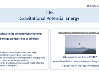Gravitational Potential Energy Equation (F)