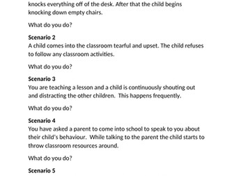 Behaviour scenarios - For CPD session