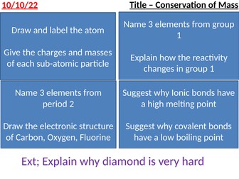 Conservation of Mass with Formula Mass