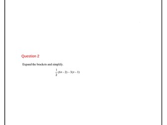 Year 9-Worksheet-Algebraic expressions-Questions and worked Solutions