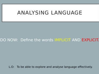 Analysing language