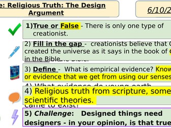 The Design Argument - Year 8 Lesson