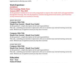 Student CV Templates