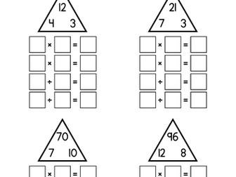 Multiplication & Division Fact Families