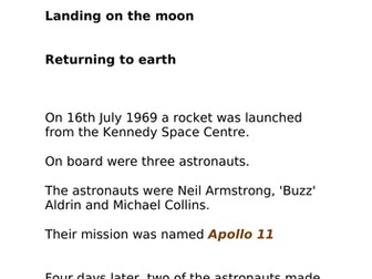 Apollo 11 moon landing facts to sort in chronological order