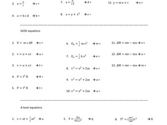 Rearranging equations