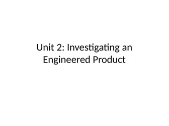 BTEC Level 2 Engineering Firsts- Unit 2