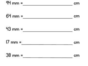 Converting Lengths with Decimals (centimeters & millimeters)