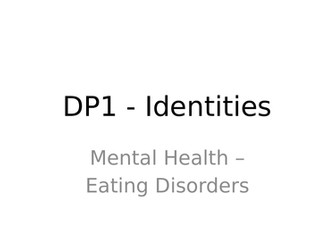 IB English B - Identities - Eating Disorders