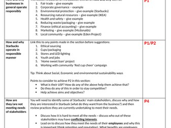 CTEC Business Unit 17 Support sheet