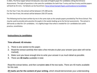 Mock English Paper, New Style, Perse Upper School