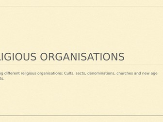 Religious Organisation