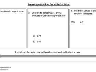 Converting Percentages and Fractions full lesson