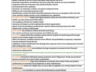 AQA A-level Sociology crime and deviance A* notes