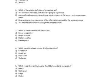 AQA GCSE Psychology past paper pack