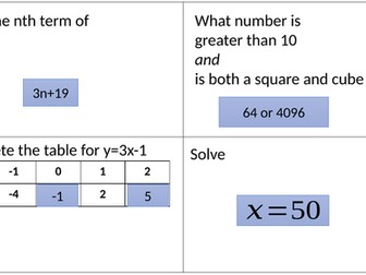 Revision: KS3 Sequences and Equations (Linear)