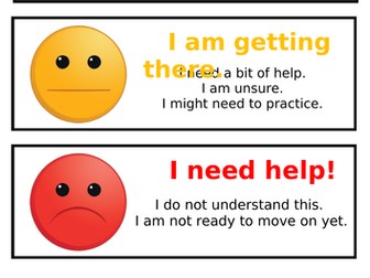 Self assessment box labels