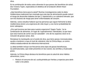 A level Spanish exam style reading and listening summary questions