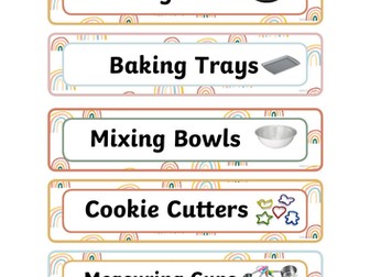 Kitchen Equipment Labels
