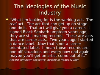 Ideology and the music industry