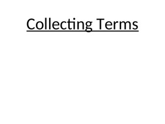 Algebra - collecting terms