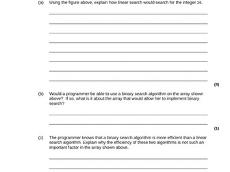 GCSE computer science exam questions (Question bank ) AQA with Answers