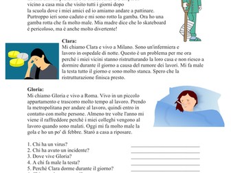 Italian Health, Sickness and Body Parts Reading: Salute e malattia Lettura