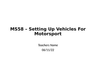 Motorsport Level 3 - Centre of Gravity Calculation inc height - MS58 IMI