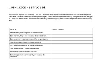 Language Gym French Book 2 Unit 1 - My Town - Activities & Games