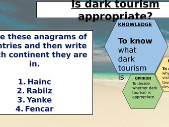 Dark tourism and extreme tourism (2 lessons)