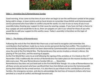 Remembrance Day Assembly 2024 (PowerPoint & Script)