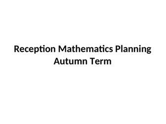 EYFS steps in progression Maths Autumn