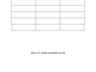 Make multiples of 10 worsheet