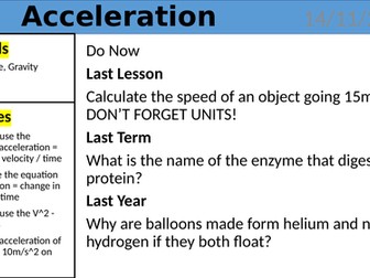 KS4 Science - Acceleration