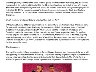 World Cup 2022 Non chron report Sample Text