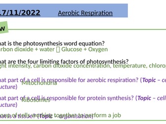 GCSE Aerobic Respiration